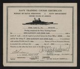 Navy training course certificate